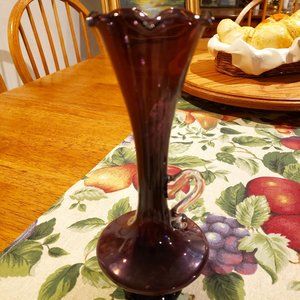 Hand-Blown Amethyst Glass Bud Vase